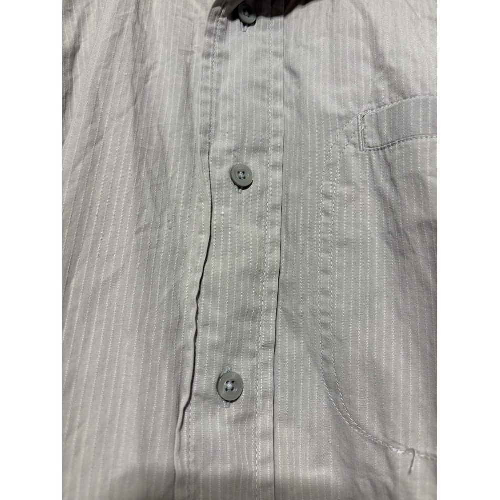 North Face Shirt Mens Large Gray Short Sleeve Button Front Cotton Top - Picture 2 of 6